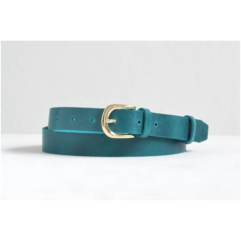 Petrol blue belt for women